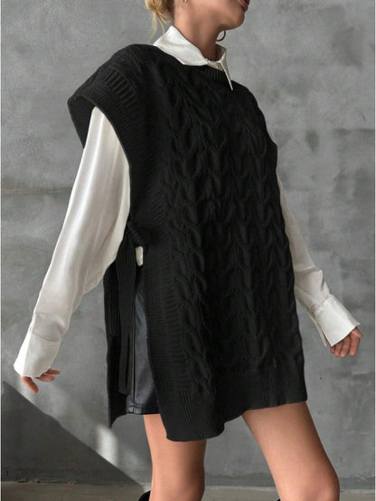 Lyra V-Neck Tie Knit Vest