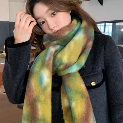 Maelis Wool Blend Contrast Scarf