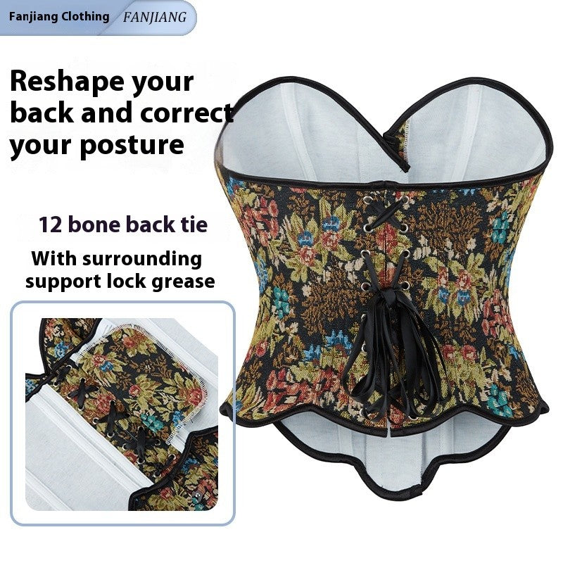 Seraphina Jacquard Corset with Fishbone Support